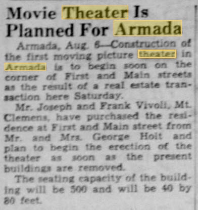 Armada Theatre - 06 Aug 1947 Seems To Indicate A Different Theater